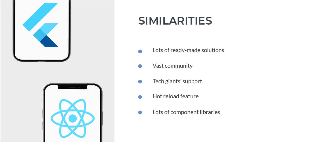 flutter vs react native comparison - Similarities