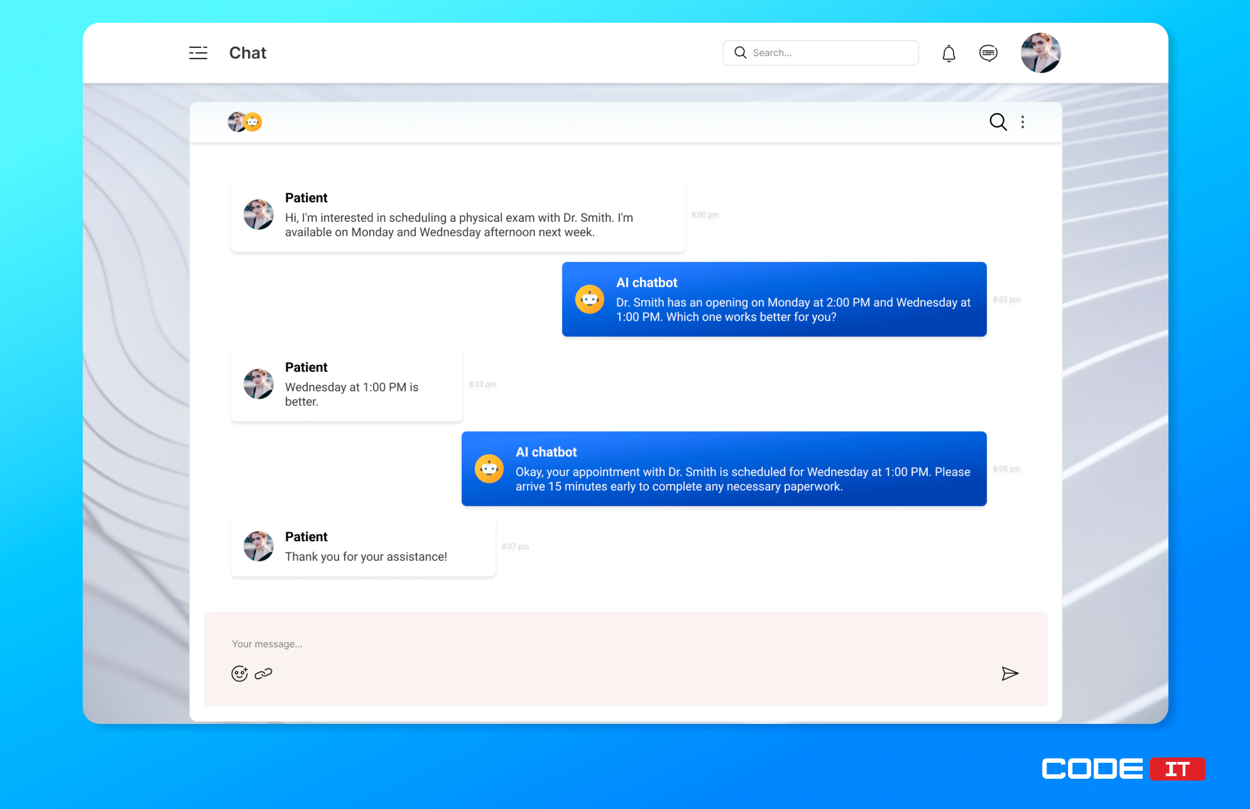 Appointment scheduling AI chatbot