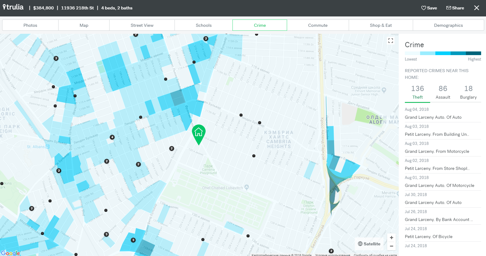 Crime Data on Trulia