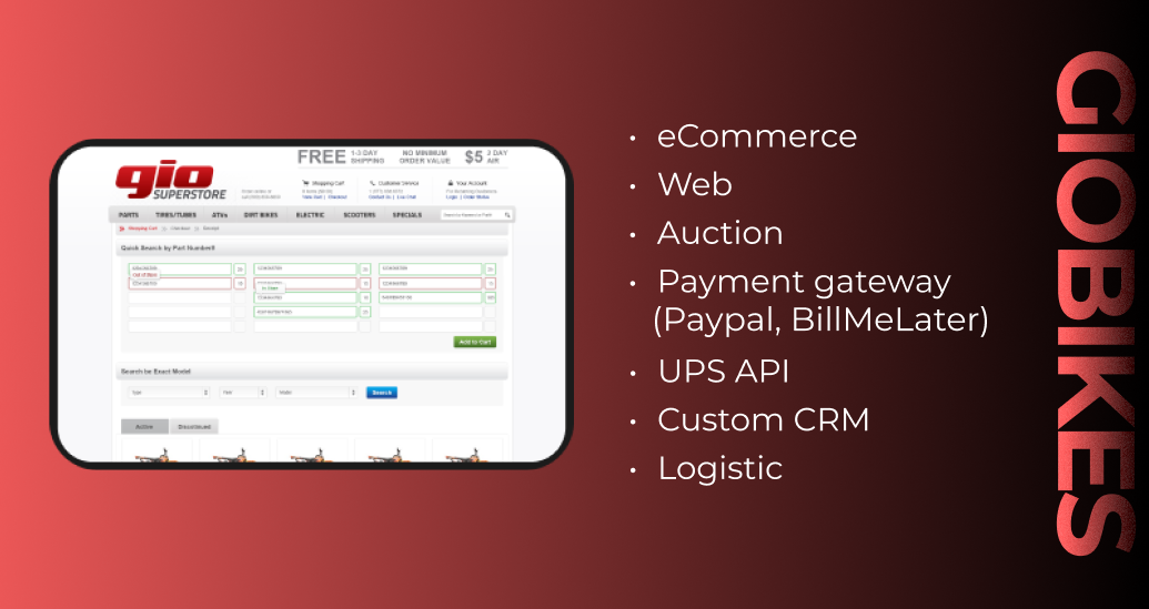GIObikes auction website by CodeIT